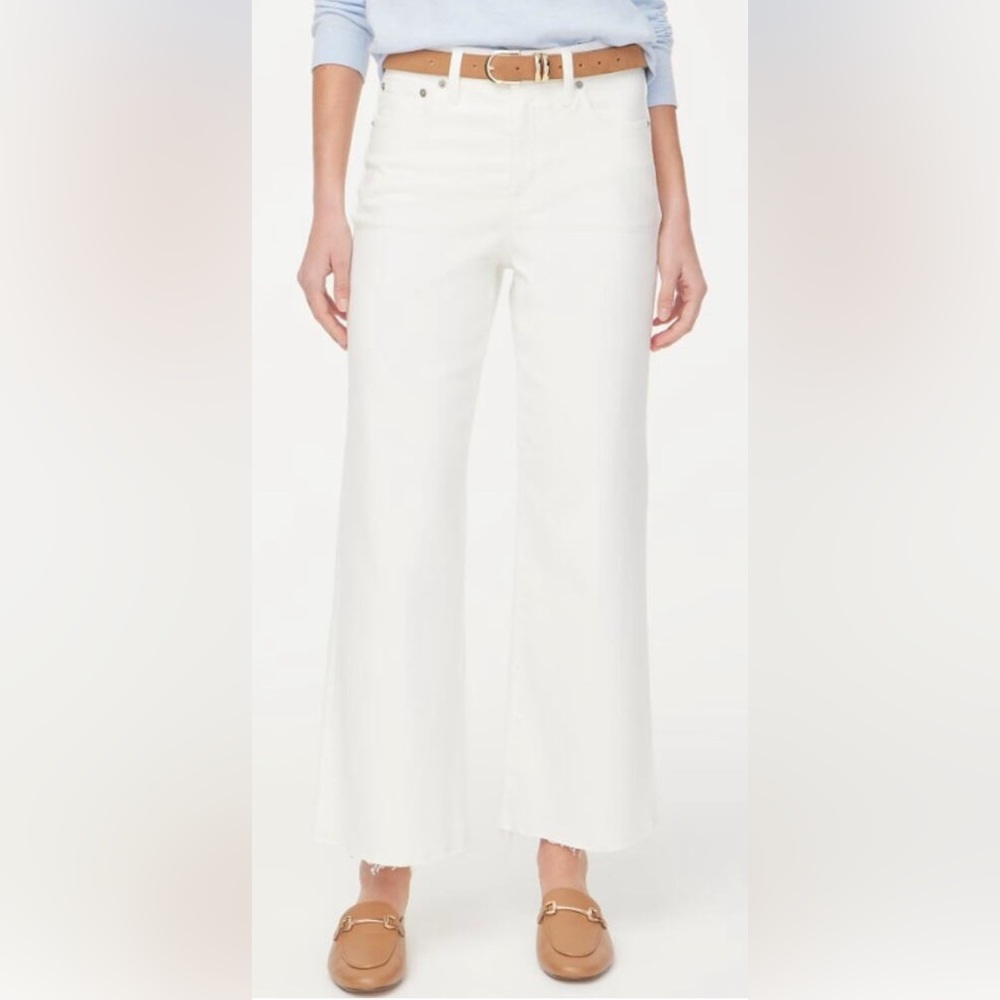 JCrew Slim Wide Leg White Jeans - 27